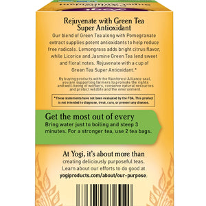 Yogi Tea Green Tea Super Antioxidant, Organic Green Tea Bags, 16 Count