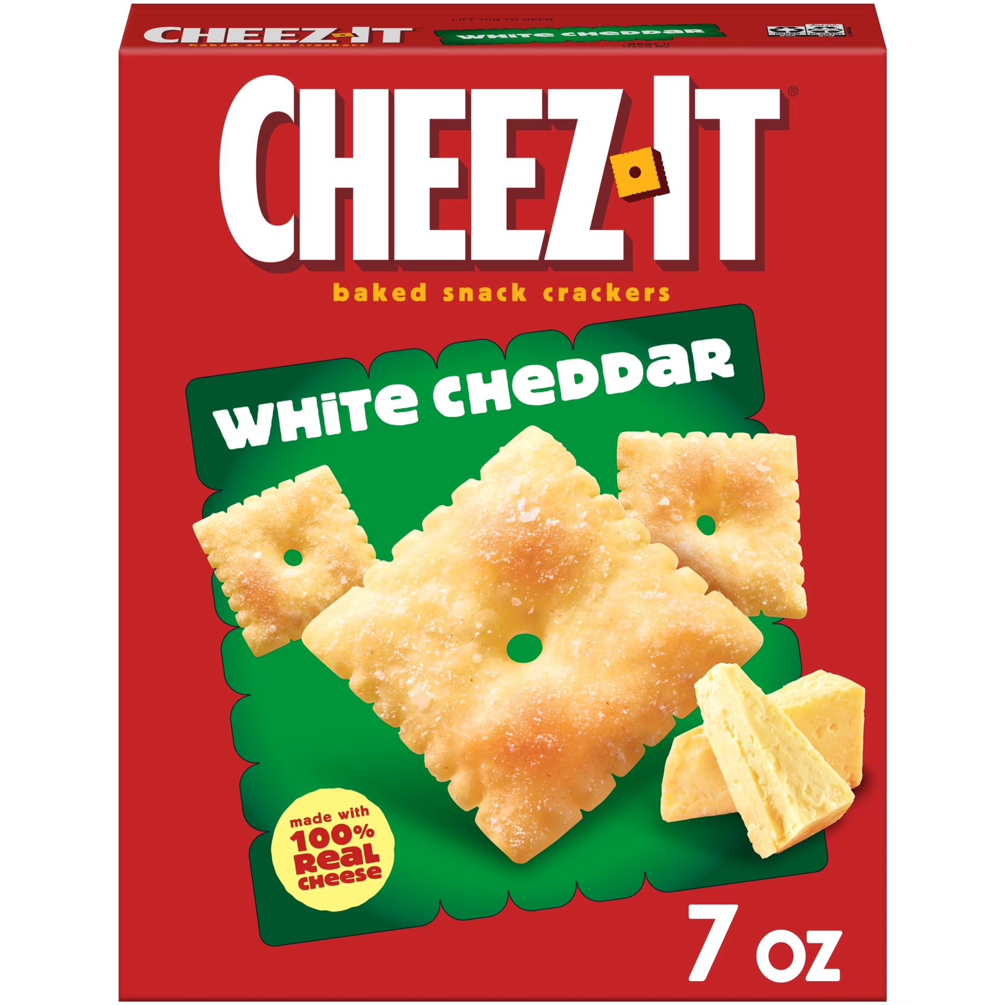 Cheez-It 7 Oz White Cheddar Cheese Crackers, Baked Snack Crackers, 7 Oz