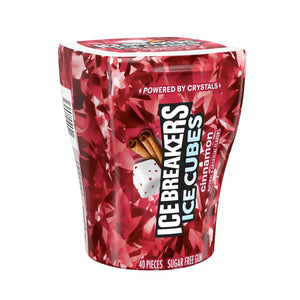 Ice Breakers Ice Cubes Cinnamon Sugar Free Chewing Gum, Bottle 3.24 Oz, 40 Pieces