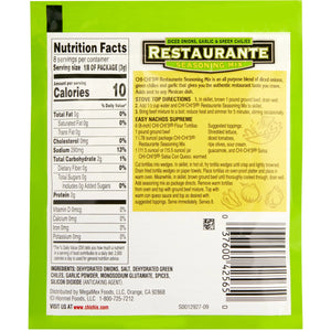 CHI-CHI'S Restaurante Seasonings Mix, 0.78 Oz Plastic Pouch