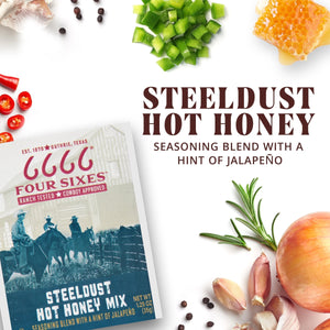 Four Sixes Steeldust Hot Honey Mix, Texas Style with a Hint of Jalapeno, 1.25 Oz Packet