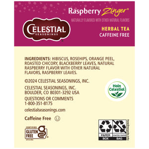 () Celestial Seasonings Raspberry Zinger Caffeine-Free Herbal Tea Bags (20 Count)