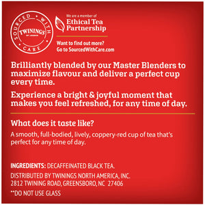 Twinings of London English Breakfast Black Tea Decaffeinated K-Cups for Keurig , 12 Ct.