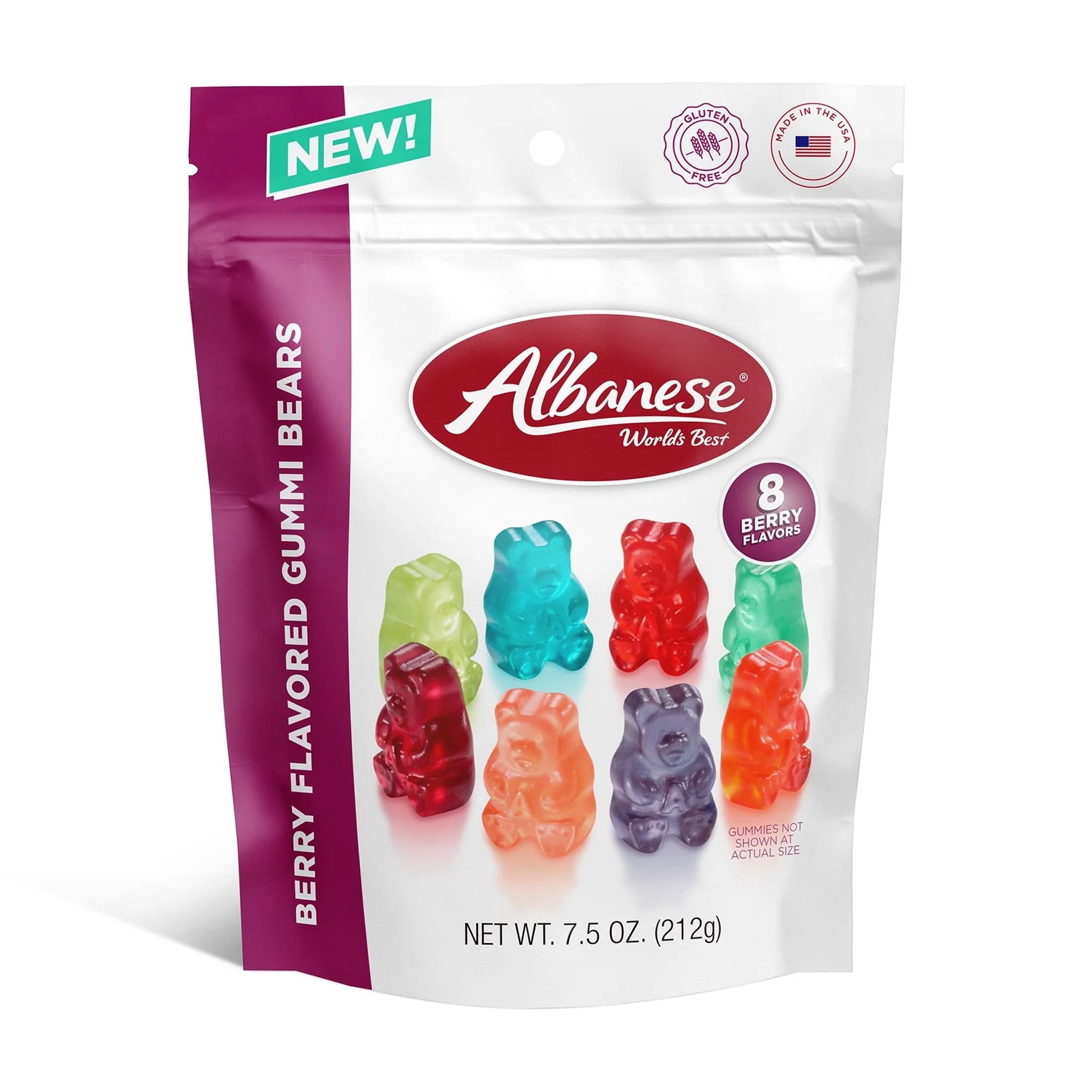 Albanese World'S Best 8 Berry Flavored Gummi Bears, Gluten Free, 7.5Oz