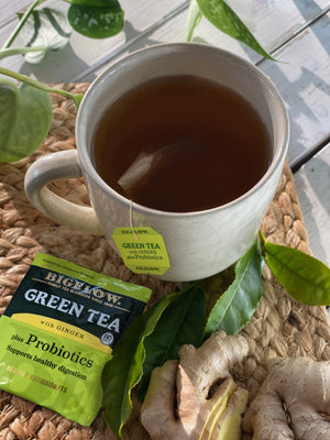 Bigelow Green Tea with Ginger plus Probiotics Green Tea Bags, 18 Count