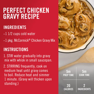 Mccormick No Artificial Flavors Chicken Gravy Mix, 0.87 Oz Envelope