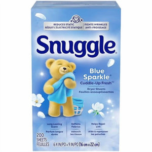 Snuggle Fabric Softener Dryer Sheets, Blue Sparkle, 200 Count