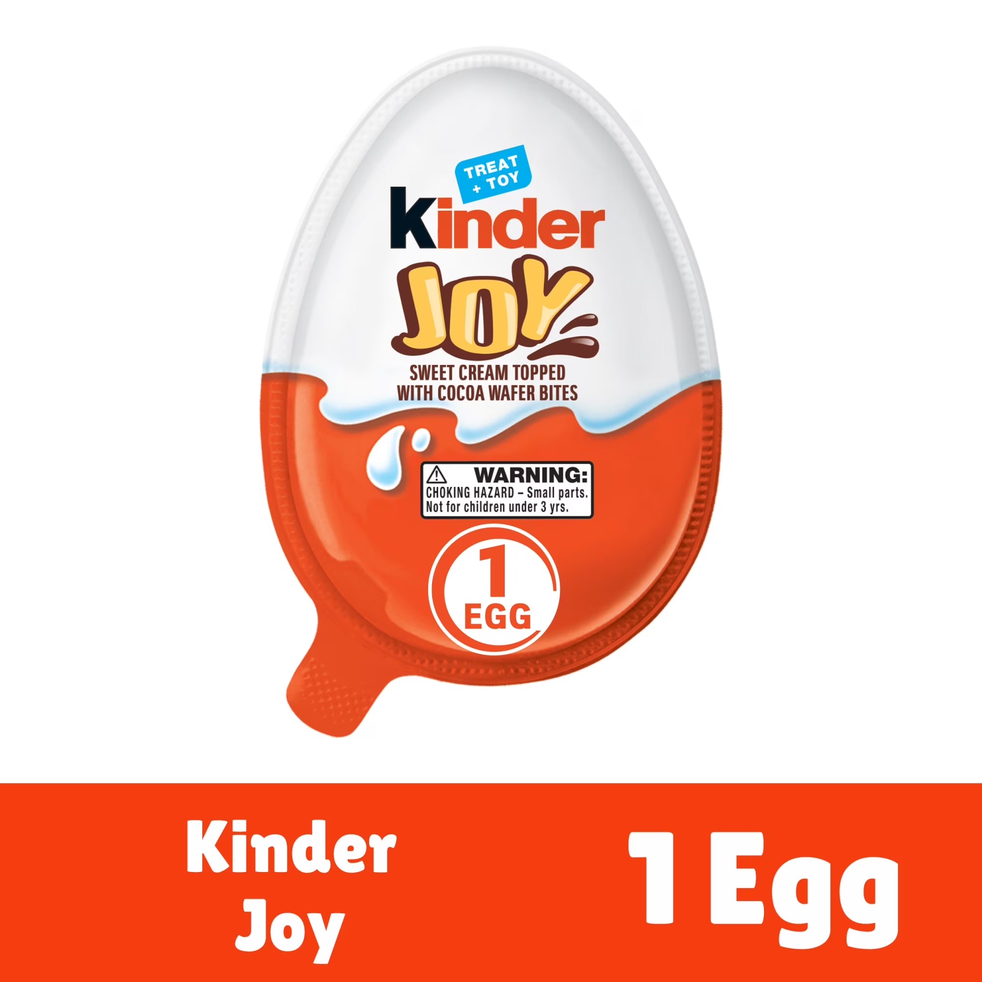Kinder Joy Chocolate Egg with Sweet Cream, Cocoa Wafer Bites & Surprise Toy, Fun Easter Basket & Easter Egg Hunt Treat for Kids, 0.7 Oz
