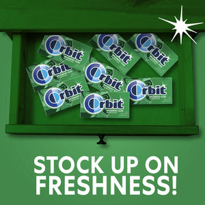 Orbit Spearmint Sugar Free Chewing Gum Bulk Pack- 14 Piece (Pack of 8 - 112 Total Pieces)