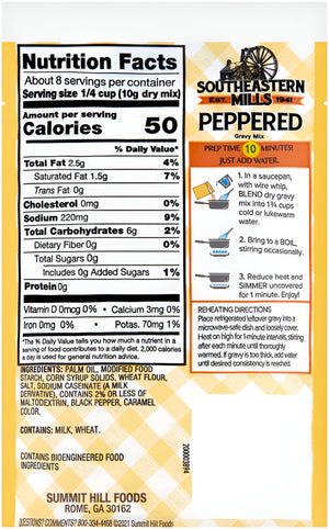 Southeastern Mills Peppered Gravy Mix, 2.75 Oz Pouch