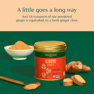 VAHDAM, Organic Ginger Powder (2.47Oz) Non-Gmo, Made from 100% Raw Ginger Root, Direct from Source