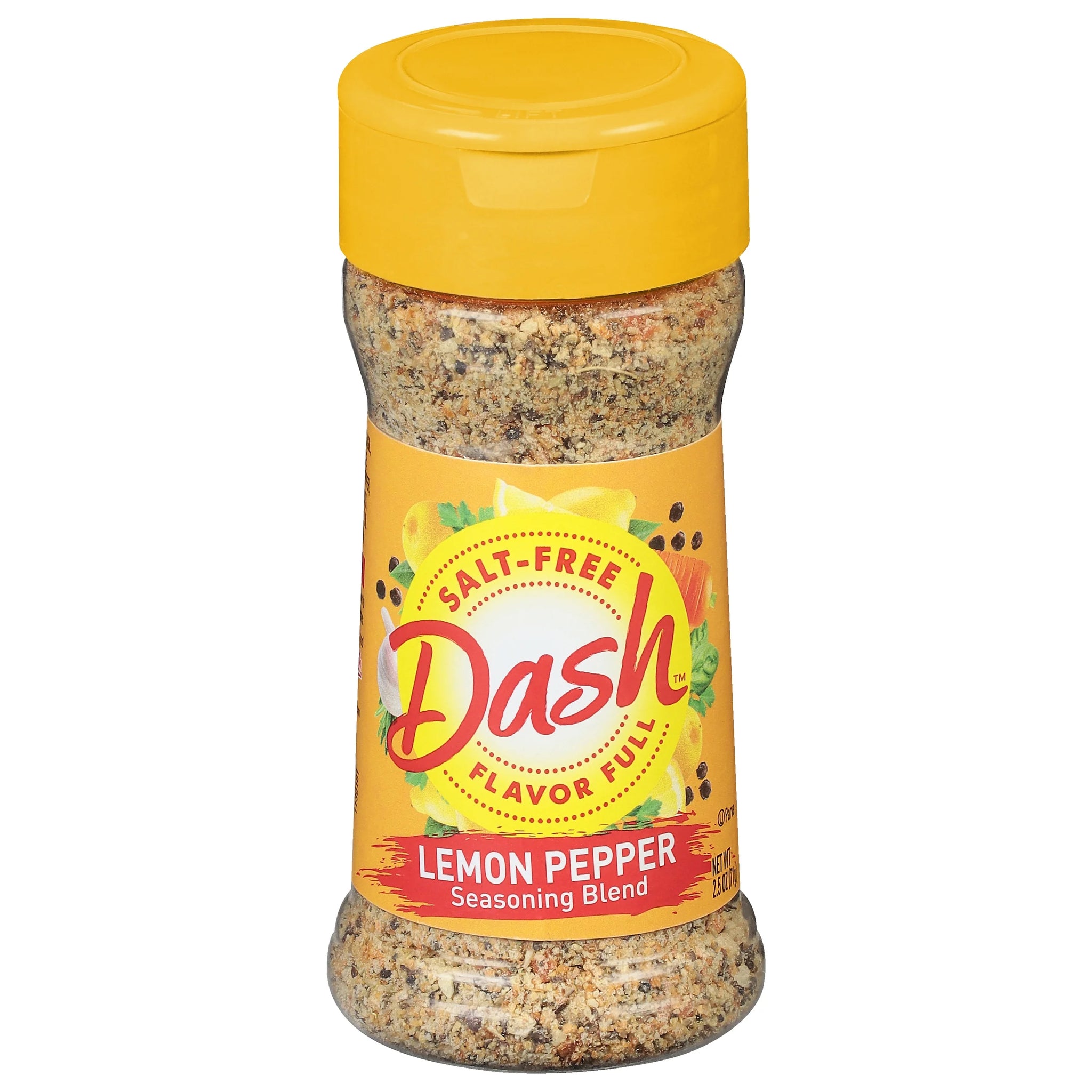 Dash Lemon Pepper Seasoning Blend, Kosher, Salt-Free, 2.5 Oz Shaker
