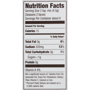 Mccormick Organics Non-Gmo Gluten Free Taco Seasoning Mix, 1 Oz Envelope