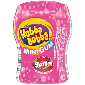 Hubba Bubba Minis Skittles Flavored Bubble Gum - 40 Ct Resealable Bottle