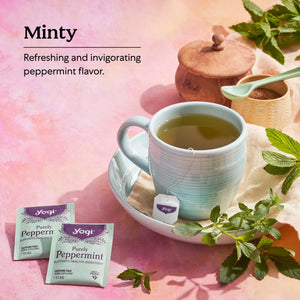 Yogi Tea Purely Peppermint, Organic Herbal Tea Bags, 16 Count