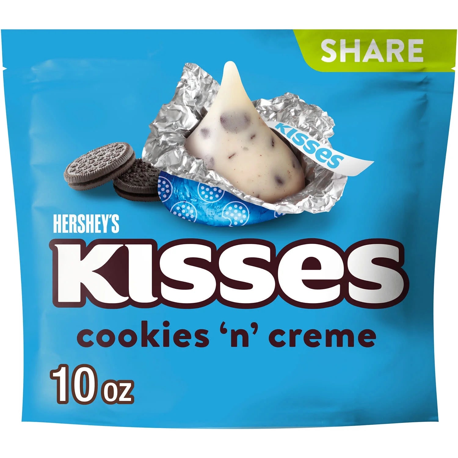 Hershey'S Kisses Cookies 'N' Creme Candy, Share Pack 10 Oz