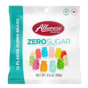 (2 Pack) Albanese 12 Flavor Zero Sugar Gummi Bears, 3.5 Oz, Regular Size