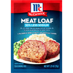 Mccormick 30% Less Sodium Meat Loaf Seasoning Mix, 1.25 Oz Envelope