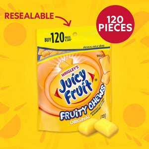 Juicy Fruit Chewing Gum, Value Pack - 120 Count Bulk Gum Bag
