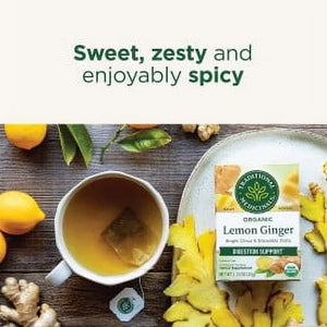 Traditional Medicinal Lemon Ginger, Caffeine-Free Tea Bags, 16 Count