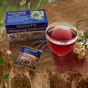 Bigelow Whispering Wildflowers plus L-Theanine, Caffeine-Free Herbal Tea Bags, 18 Count
