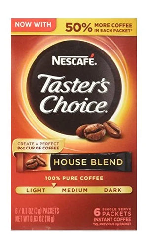 Nescafe Taster'S Choice House Blend Medium Light Roast Instant Coffee 5 Packets 0.1 Oz. 100% Pure Coffee