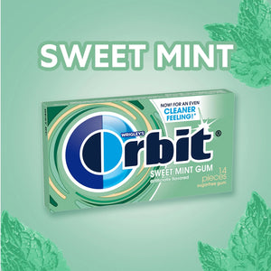 Orbit Gum Sweet Mint Sugar Free Chewing Gum, Single Pack - 14 Pieces