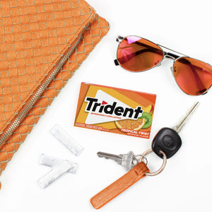 Trident Sugar Free Gum, Tropical Twist, Value Pack, 8 Packs of 14 Pieces (112 Regular Size Pieces)