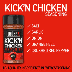 Weber Kick'N Chicken Seasoning, Gluten Free, 5 Oz