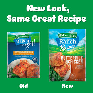 Hidden Valley Chicken Buttermilk Ranch Night Buttermilk Chicken Premium Seasoning Mix, 1 Oz