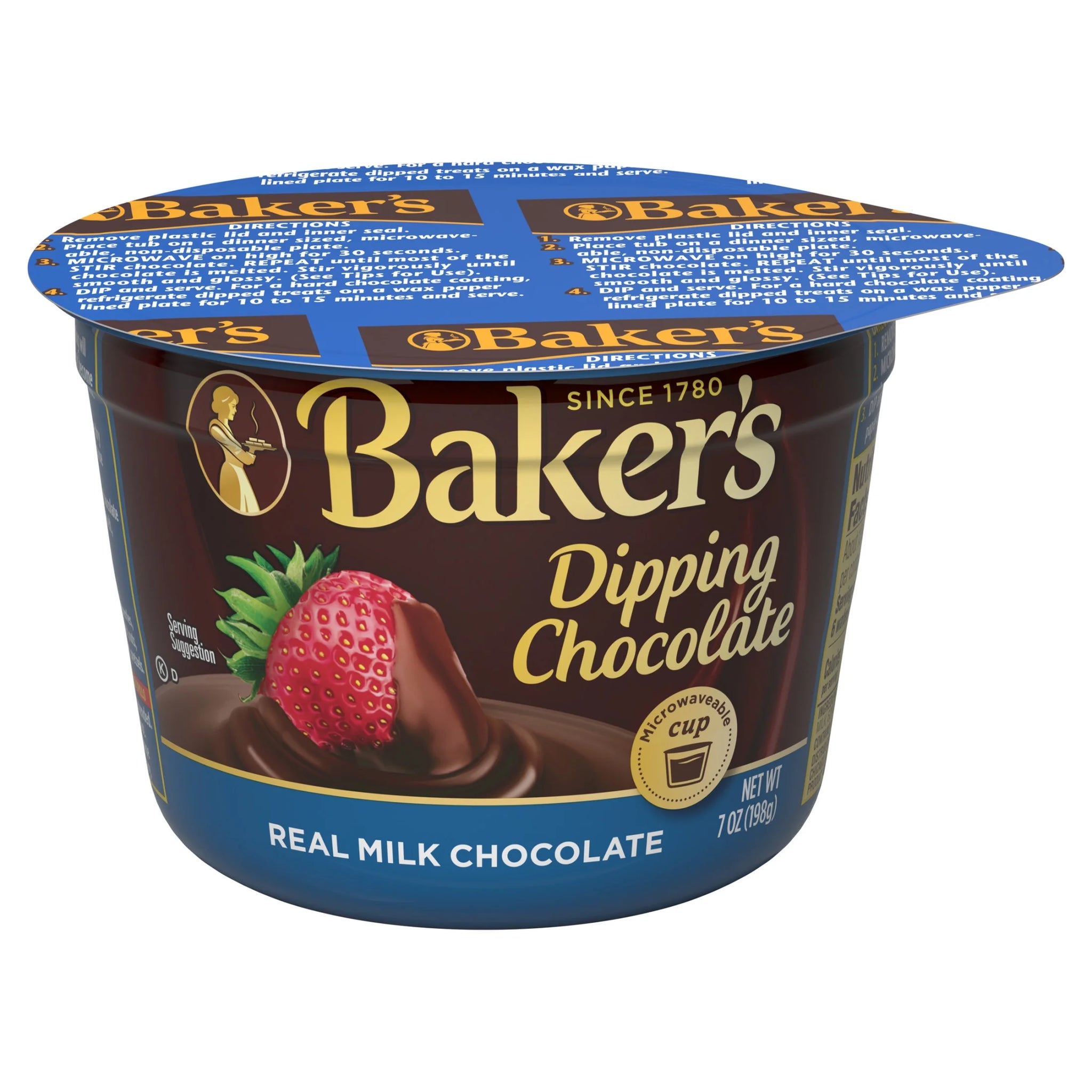 Baker'S Real Milk Dipping Chocolate, 7 Oz Cup