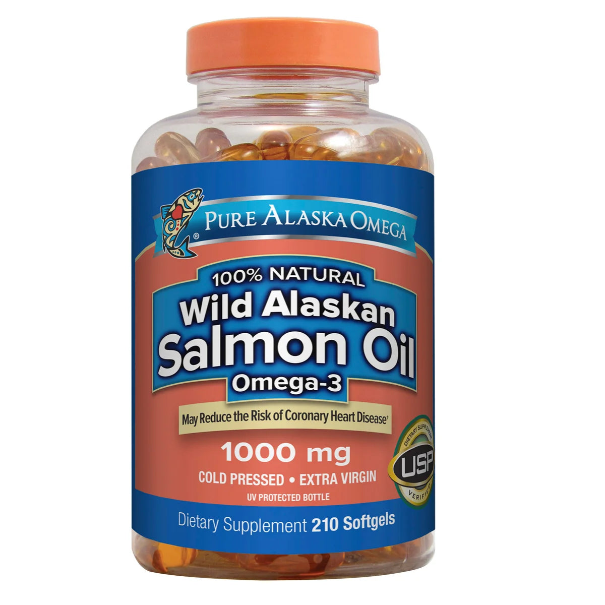 Pure Alaska Omega Wild Salmon Oil 1000 Mg., 210 Softgels