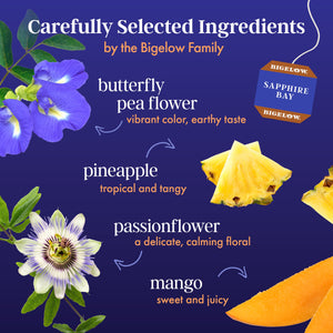 Bigelow Butterfly Pea Flower Sapphire Bay, Herbal Tea, Tea Bags, 18 Count