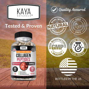 Collagen Peptides Types I, II, III, V, X 1200Mg Pills Anti-Aging Skin Capsules