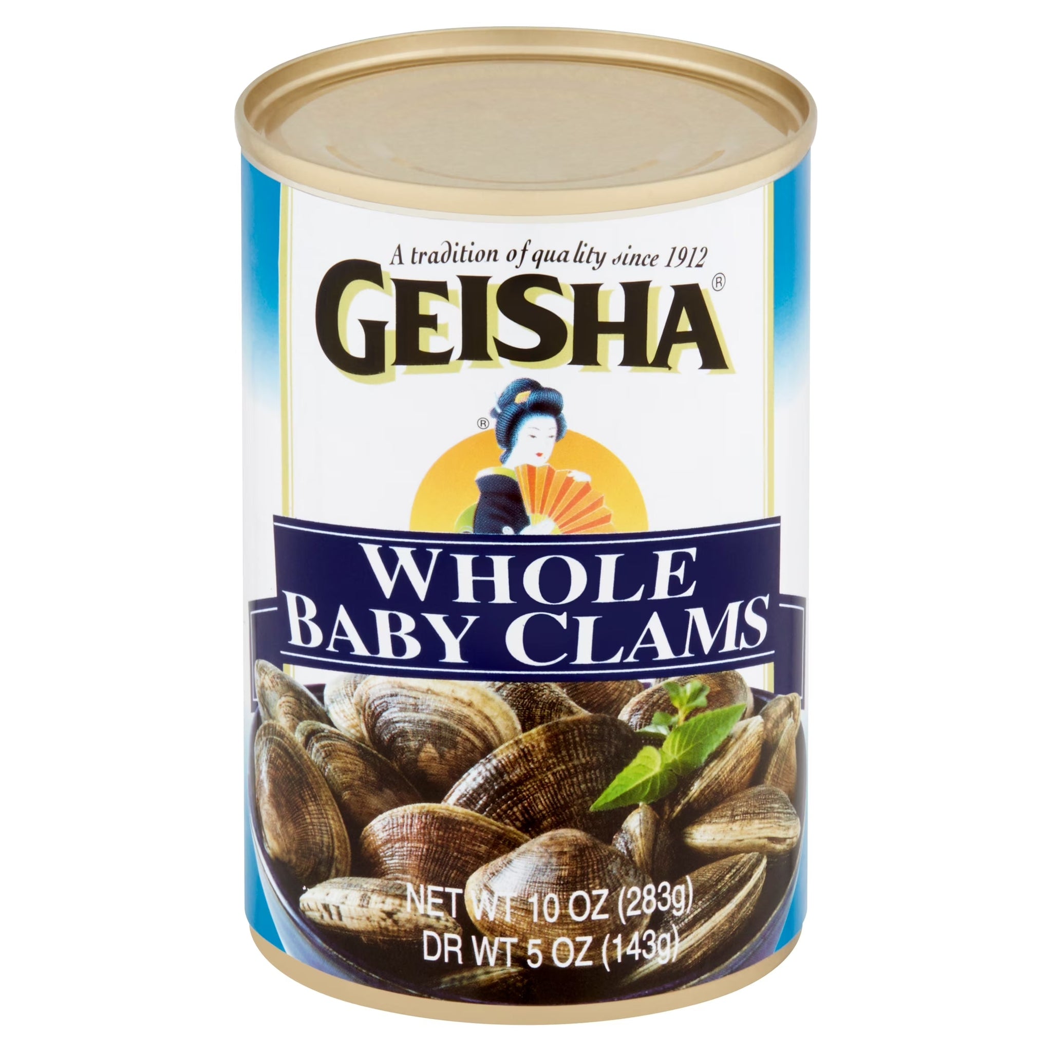 Geisha Whole Baby Clams, 10 Oz (283G), in a Can