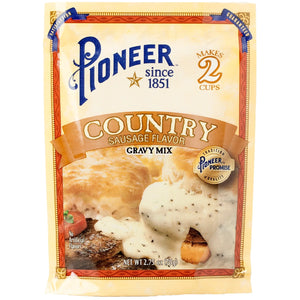 Pioneer Country Sausage Gravy Mix, 2.75 Oz - Makes 2 Cups - 8 Servings! Just Add Water!