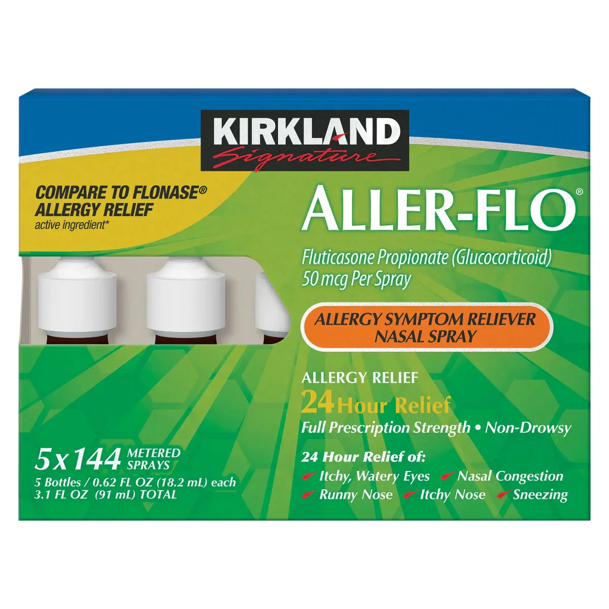 K.S.Signature Aller-Flo Fluticasone 50 Mcg Allergy Spray, 720 Sprays | Compare To Flonase Active Ingredients 