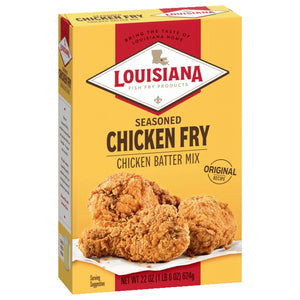 Louisiana Fish Fry Products Crispy Seasoned Chicken Fry Coating Powder Mix, 22 Oz Box
