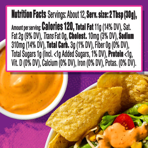 Taco Bell Creamy Chipotle Sauce, 12 Fl Oz Bottle
