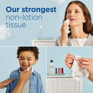 Puffs Ultra Soft Non-Lotion Facial Tissues, 3 Family Boxes, 124 Tissues per Box