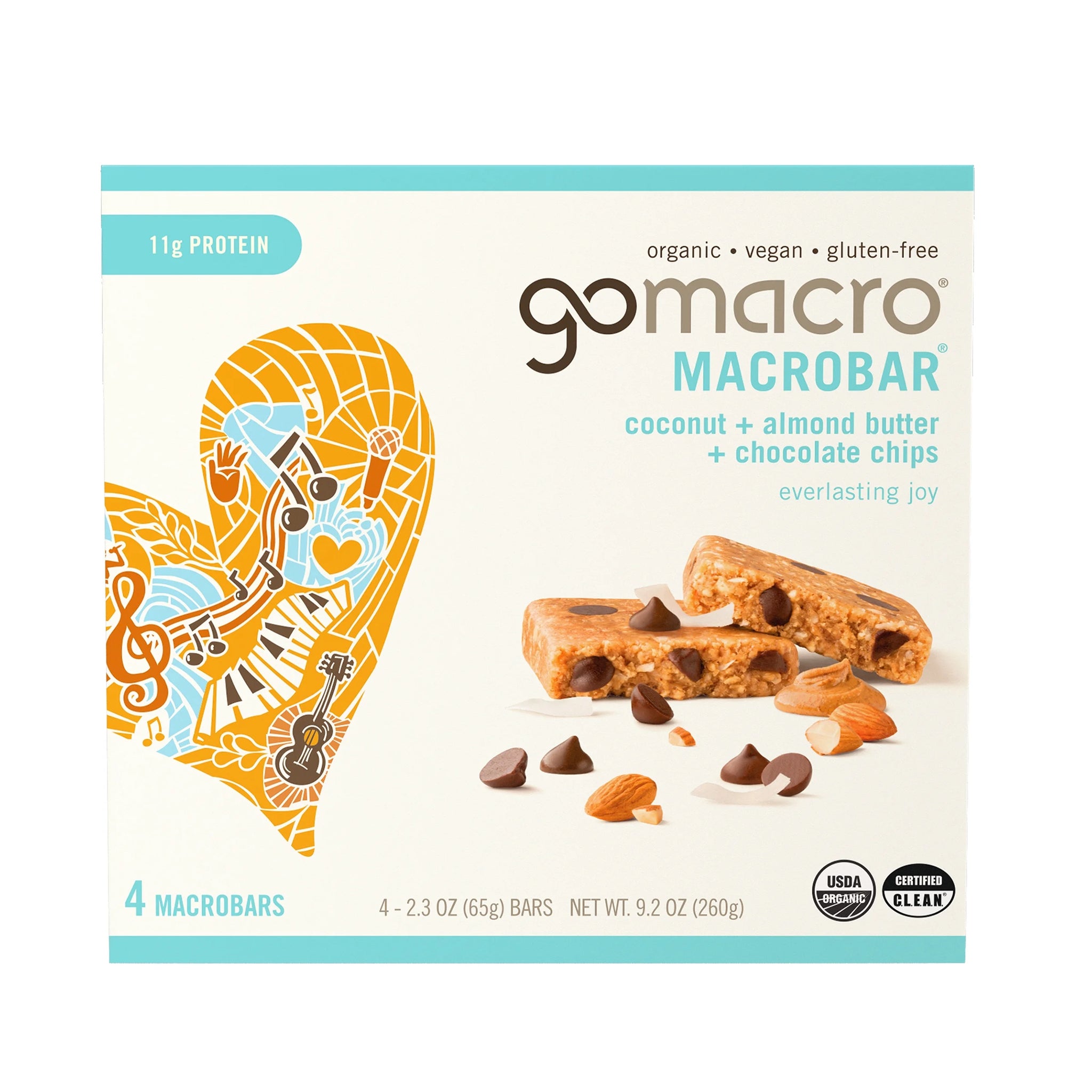 Gomacro Macrobar 4 CT Coconut + Almond Butter + Chocolate Chips Organic Vegan Protein Bars - Coconut + Almond Butter + Chocolate Chips (4 Count)