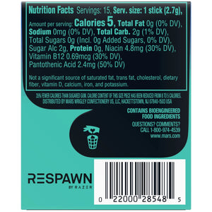 Respawn Cool Mint Sugar Free Mental Focus Chewing Gum - 15 Pieces