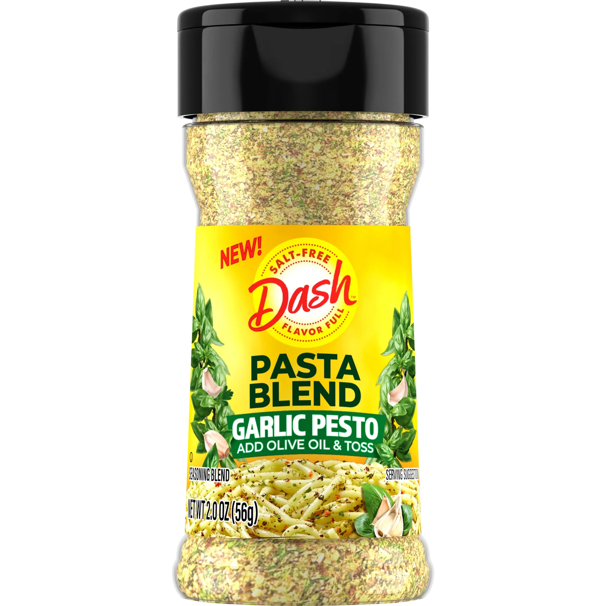 Dash Pasta Blend Garlic Pesto, Salt Free Seasoning Blend, 2.0 Oz Bottle