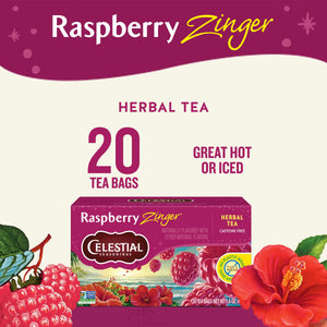 () Celestial Seasonings Raspberry Zinger Caffeine-Free Herbal Tea Bags (20 Count)