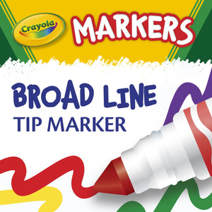 Crayola Broad Line Markers, 10 Ct Classic Colors, School Supplies for Teachers and Kids, Classroom Essentials, 3+