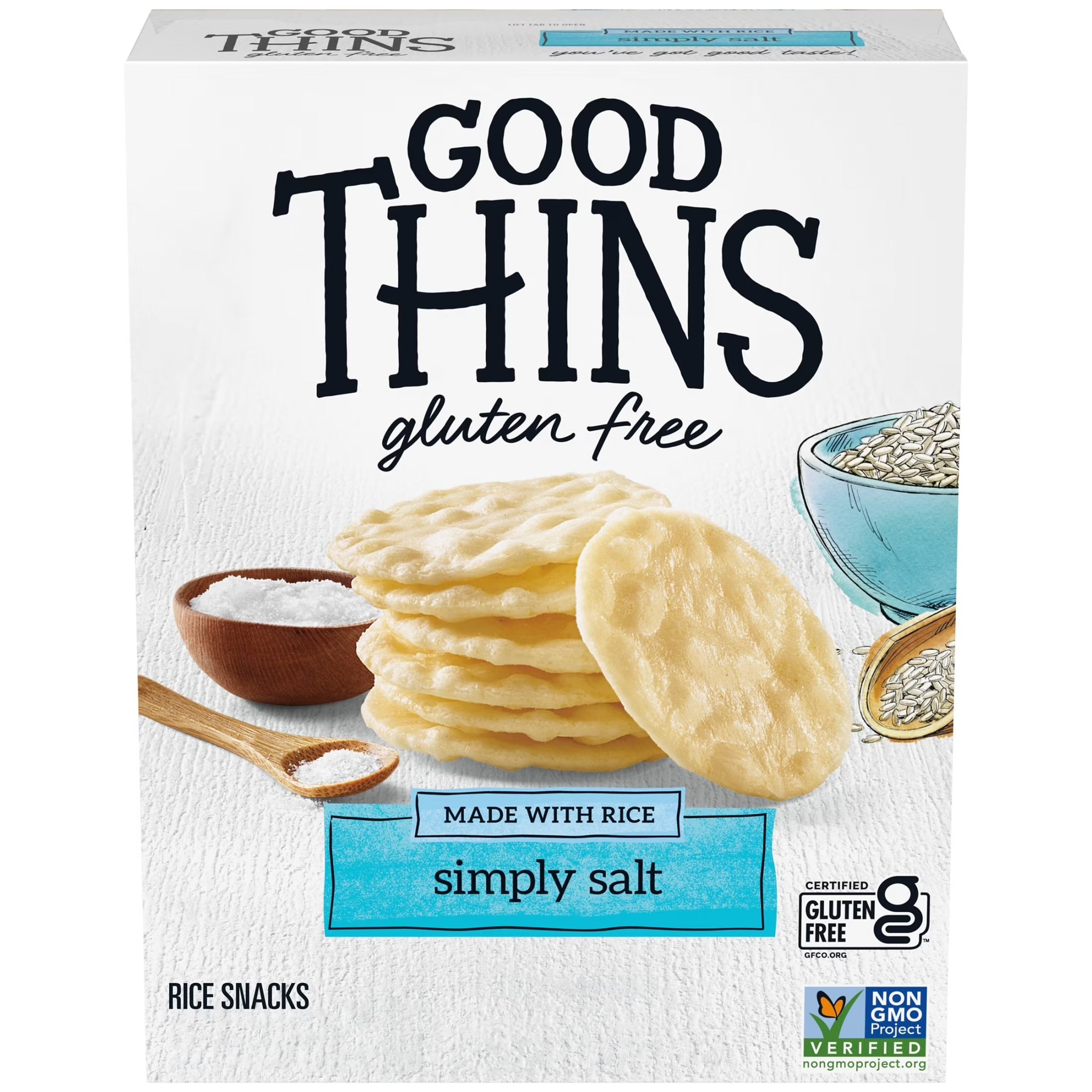 GOOD THINS 3.5 Oz Simply Salt Rice Snacks Gluten Free Crackers, Snack Crackers, 3.5 Oz