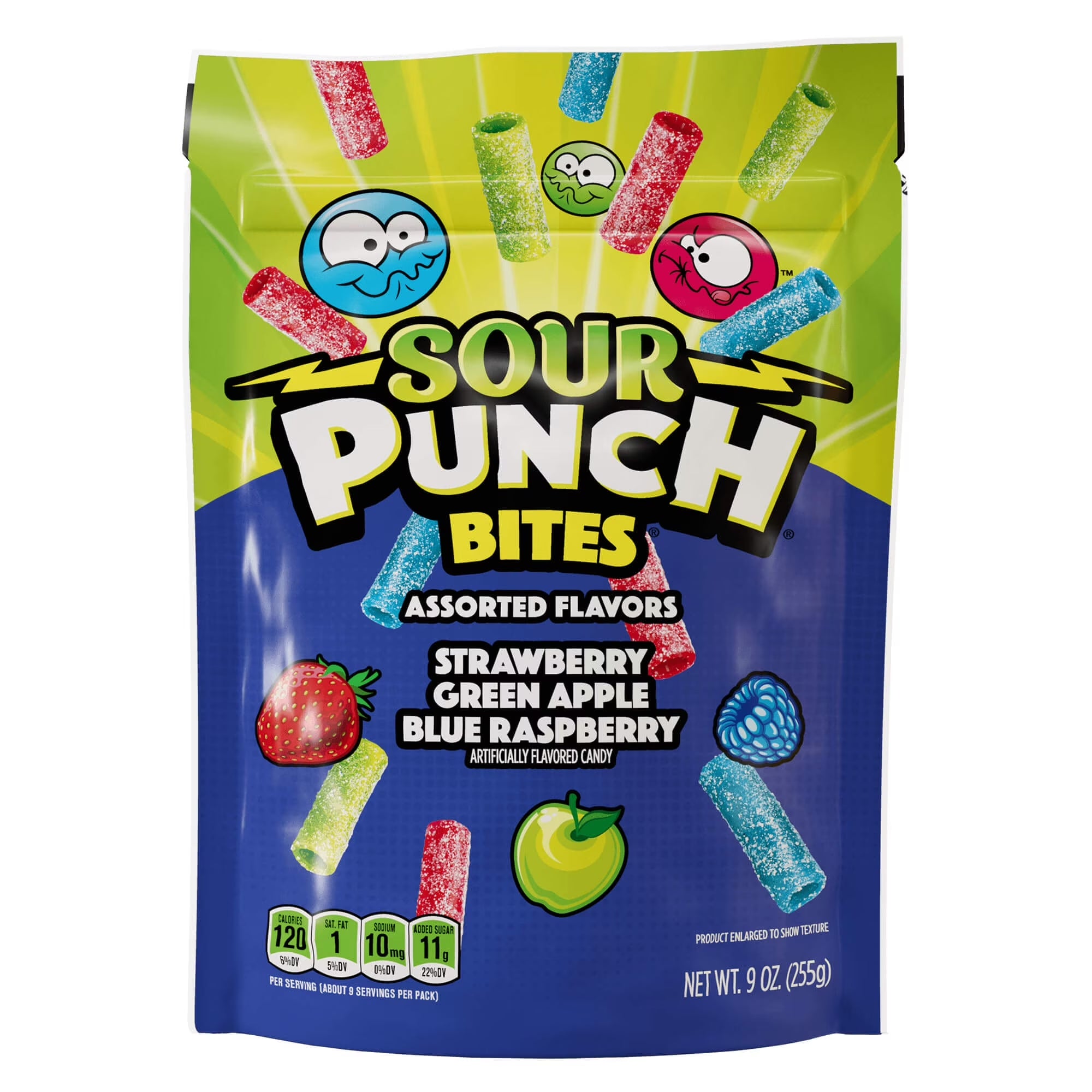 Sour Punch Bites Assorted Flavors Candy, 9Oz Resealable Bag