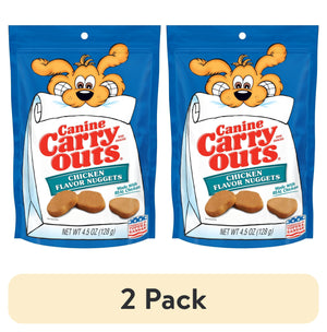 (2 Pack) Canine Carry Outs Chicken Flavor Nuggets Dog Snacks, 4.5 Oz
