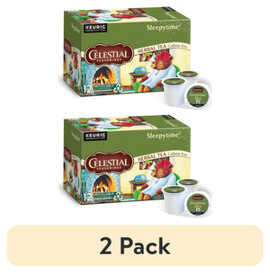 (2 Pack) Celestial Seasonings Sleepytime Caffeine-Free Keurig K-Cup Herbal Tea Pods, 12 Count