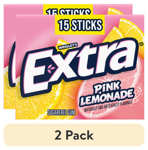 (2 Pack) Extra Pink Lemonade Sugar Free Chewing Gum - 15 Sticks
